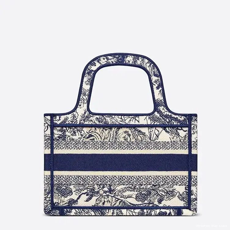 Cheap De Blue Toile Book Motif Tote Dior Jouy Mini Canvas 0526 Luxury